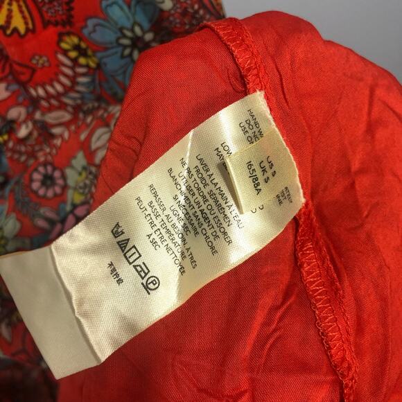 Free People Cassis Printed Chiffon Floral Maxi Dress- Cherry Combo Size S - Picture 8 of 12